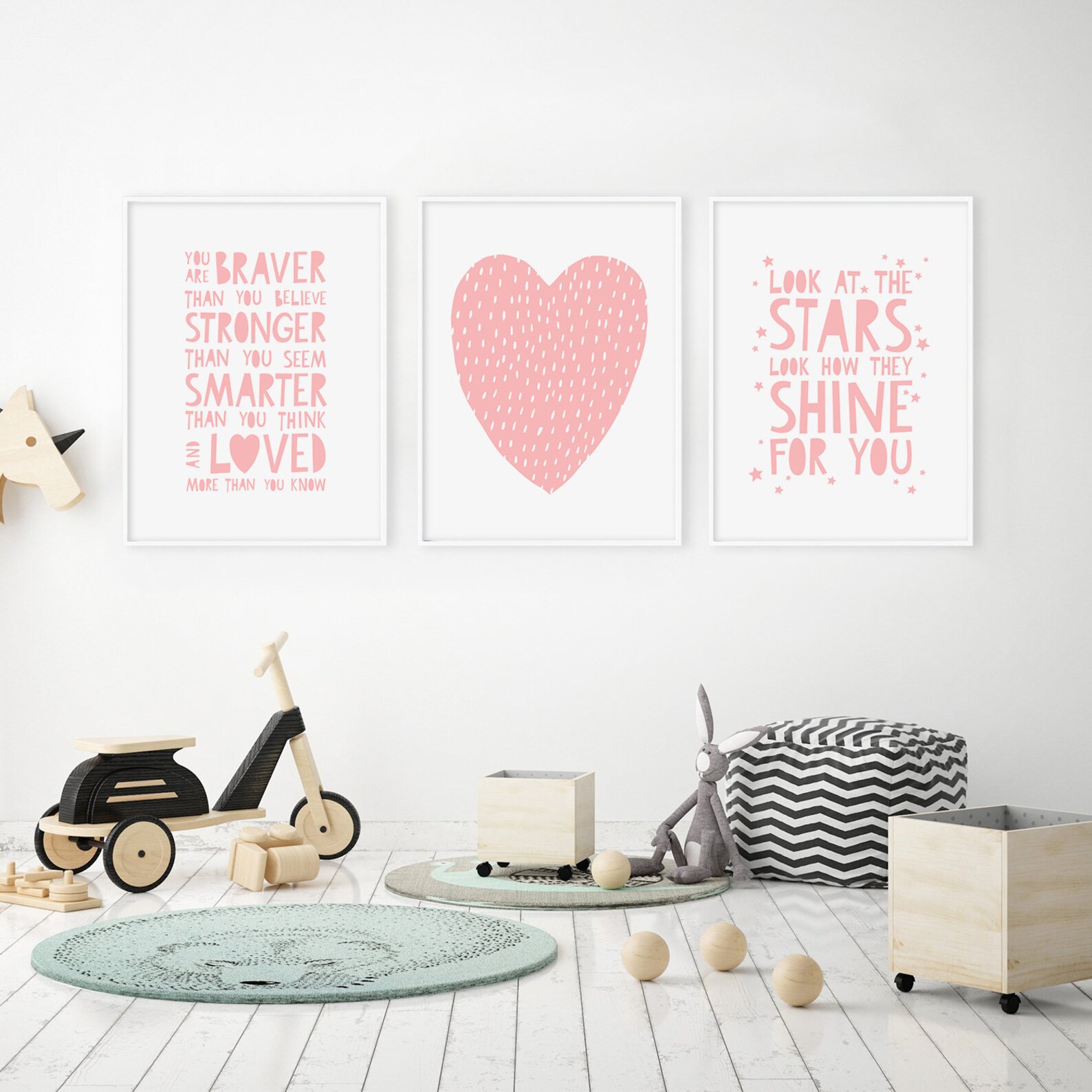 Girls Bedroom Prints Printable Wall Art Set of 3 Nursery - Etsy