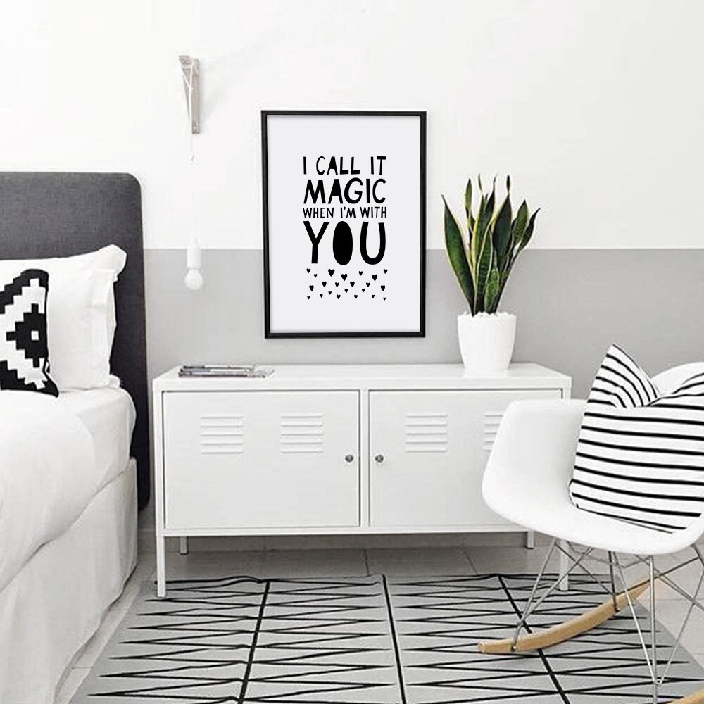 Monochrome nursery print nursery art black and white wall Etsy