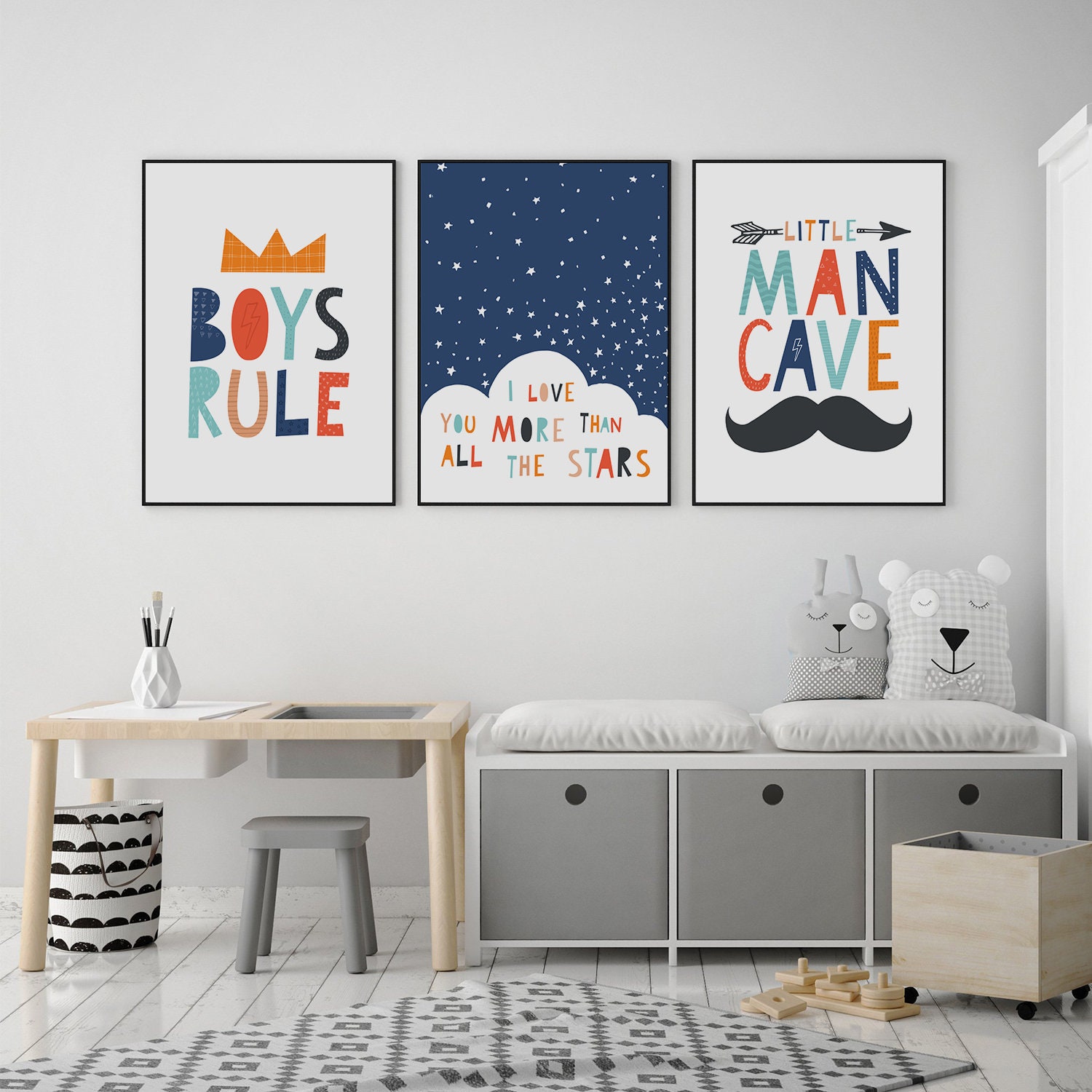 Boys Bedroom Decor Set of 3 Printables Kids Wall Art Boys Etsy