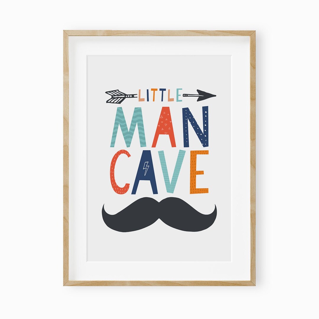 Little Man Cave Nursery Print, Boys Room Decor, Playroom Decor, Boys ...