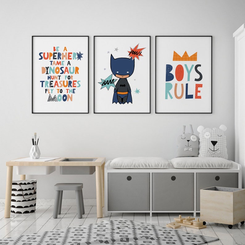 Boys Room Decor Set of 3 Printable Art Boys Wall Art Boys | Etsy