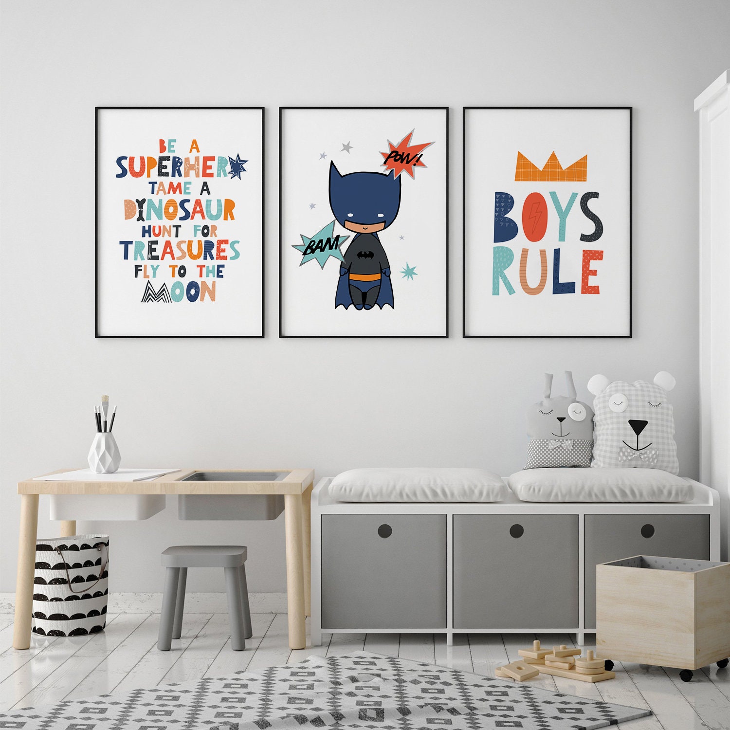 Boys Room Decor Set of 3 Printable Art Boys Wall Art Boys | Etsy
