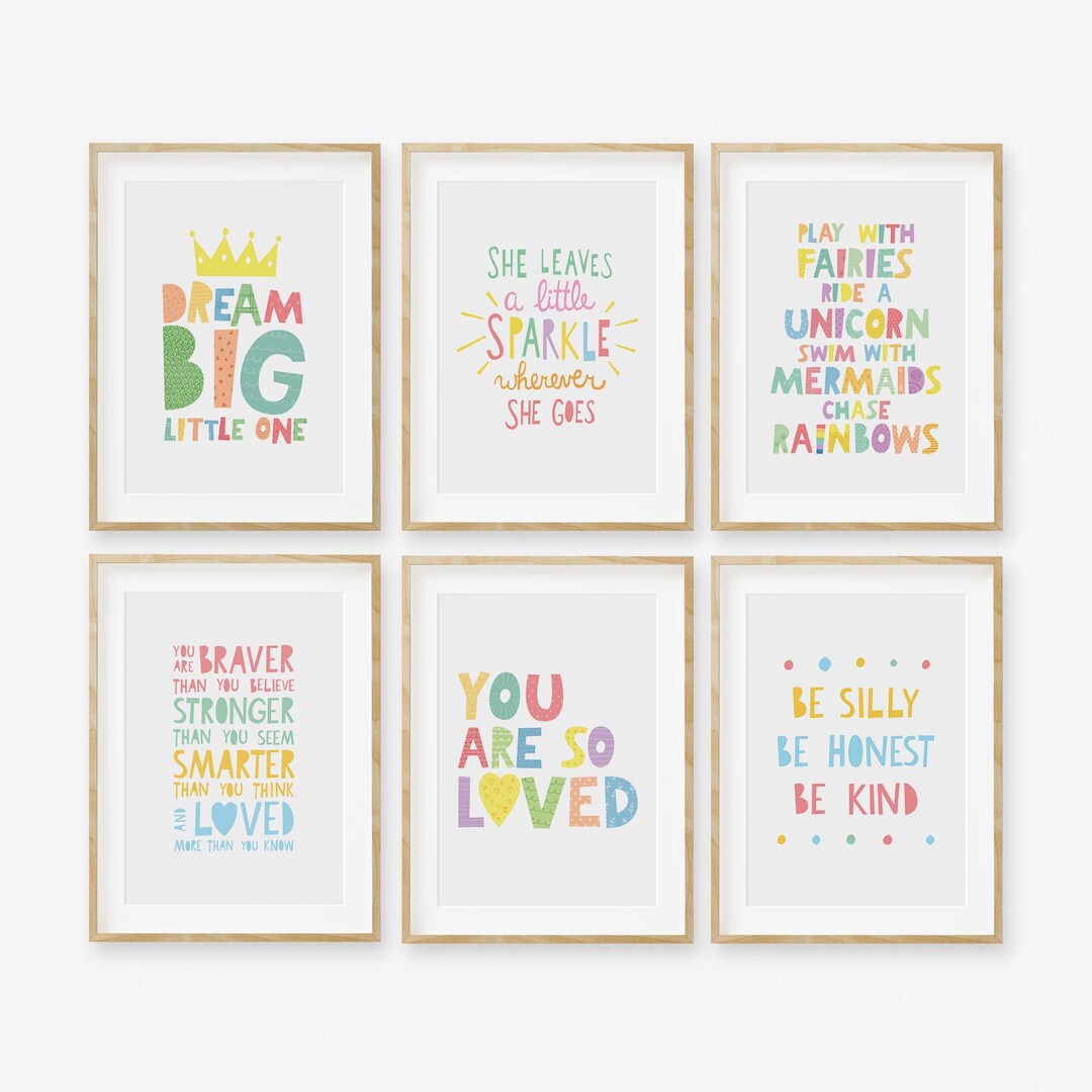 Playroom Printable Set of 6, Nursery Decor, Kids Room Decor, Nursery ...
