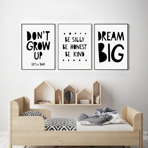 Boy Nursery Quotes Black and White Nursery Wall Art Large Etsy