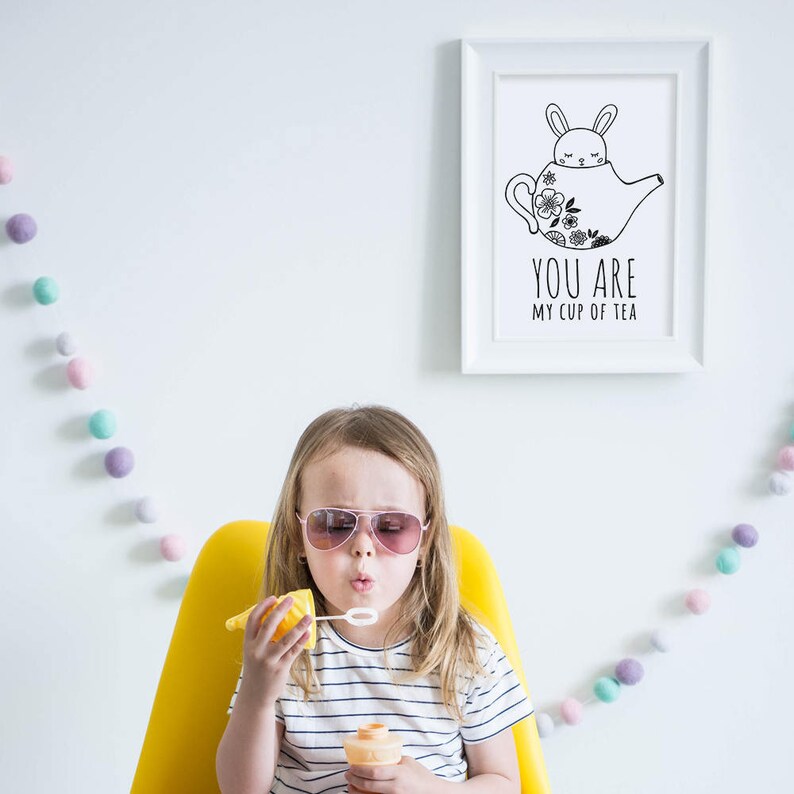 Kids Decor Nursery Print Printable Wall Art You Are My Cup Etsy