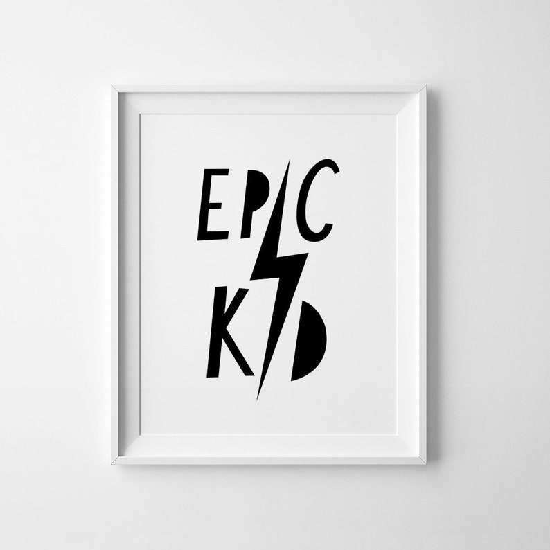 Affiche Scandinave, Epic Kid, nursery art, Scandinavian print, kids room decor, nursery wall art, nursery print, Mini Learners, wall prints image 1