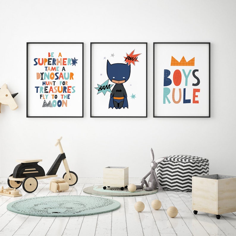 Boys Room Decor Set of 3 Printable Art Boys Wall Art Boys | Etsy