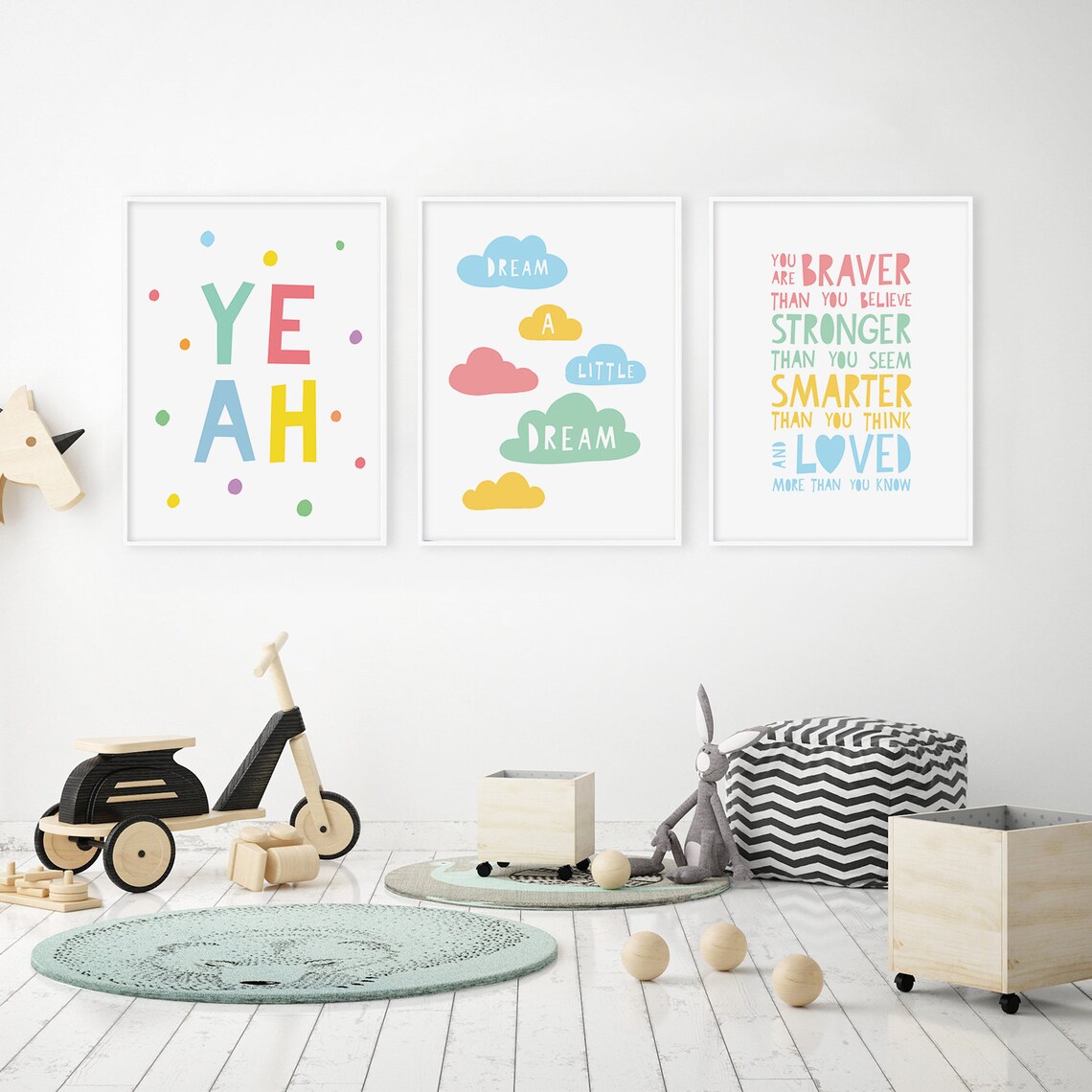 Set of 3 Nursery Prints Digital Download Nursery Decor Etsy