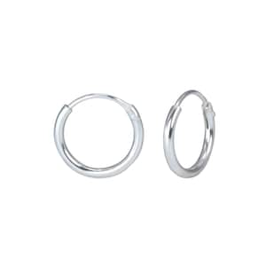 Sterling Silver Mini Hoop Earrings, 1.2mm thickness, 10mm or 8mm, plain silver hoops for stacking, gold, tiny hoop earrings, hypoallergenic