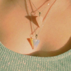 REFLECTIVE Opalite opal Pendant, Natural Healing Crystal Necklace, Pendulum crystal necklace
