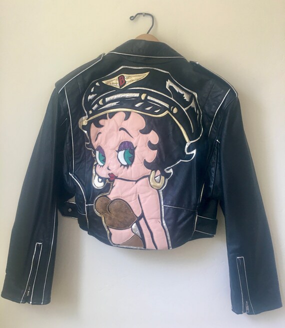 Betty Boop Leather Moto Jacket by Colors 80