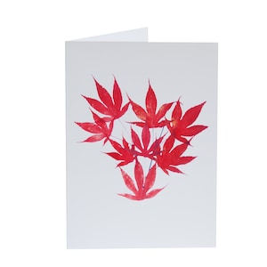 Florecitas - Notas - Tarjetas de agradecimiento - Paquete de 5 con sobres - Hoja de arce otoñal - Interior en blanco - Vendido exclusivamente por AM Fine Art GB