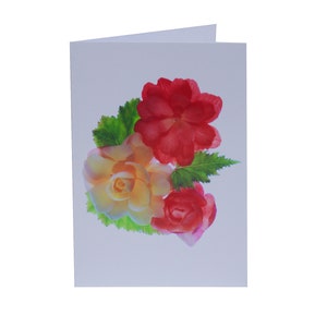 Flowerlets - Blocs - Cartes de remerciement - Lot de 5 avec enveloppes - Double bégonia - Intérieur vierge - Vendu exclusivement par AM Fine Art GB