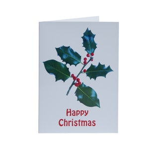 Weihnachtskarten – 10er-Pack mit Umschlägen – Stechpalmenbild – Zeitgenössisches Design – leere Innenseite – Exklusiv verkauft von AM Fine Art