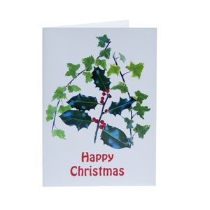Weihnachtskarten – 10er-Pack mit Umschlägen – Bild von Stechpalme und Efeu – Zeitgenössisches Design – leere Innenseite – Exklusiv verkauft von AM Fine Art
