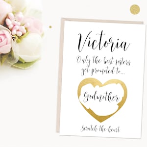 vous serez ma carte à gratter marraine, la proposition de marraine, la marraine personnalisé carte, seulement le meilleures soeurs get promu à marraine