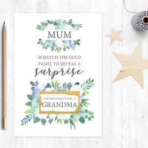 vous allez être une grand-mère, révéler la grossesse, annonce de la grossesse, grand-mère révèlent, zéro et révéler la carte de la grossesse, je suis enceinte