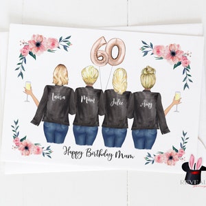 Mama 60er Geburtstagskarte, Mutter und Tochter Geburtstagskarte, personalisierte 60er Geburtstagskarte, Mama personalisierte Geburtstagskarte