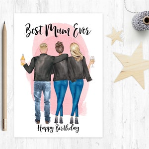 Mama Sohn Tochter Geburtstagskarte, beste Mama Geburtstagskarte, personalisierte Geburtstagskarte, Mama personalisierte Geburtstagskarte, Sohn Tochter,