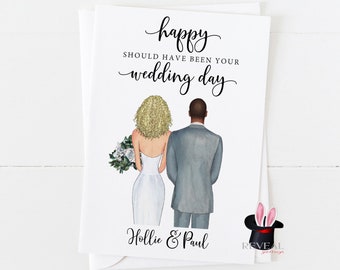 Personalized Postponed Wedding Day Card