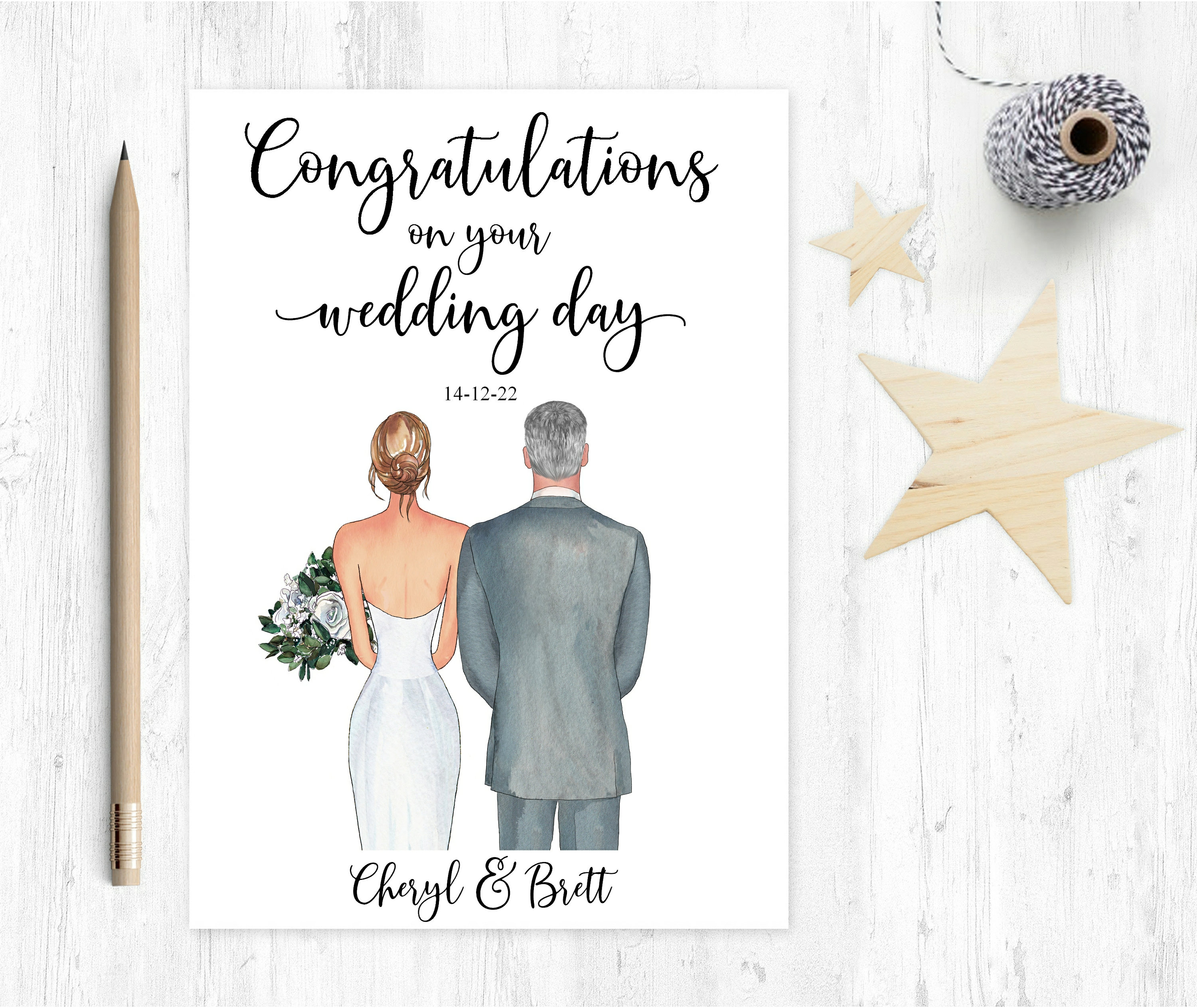 Personalized Wedding Day Card: Mr & Mrs, Tie the Knot