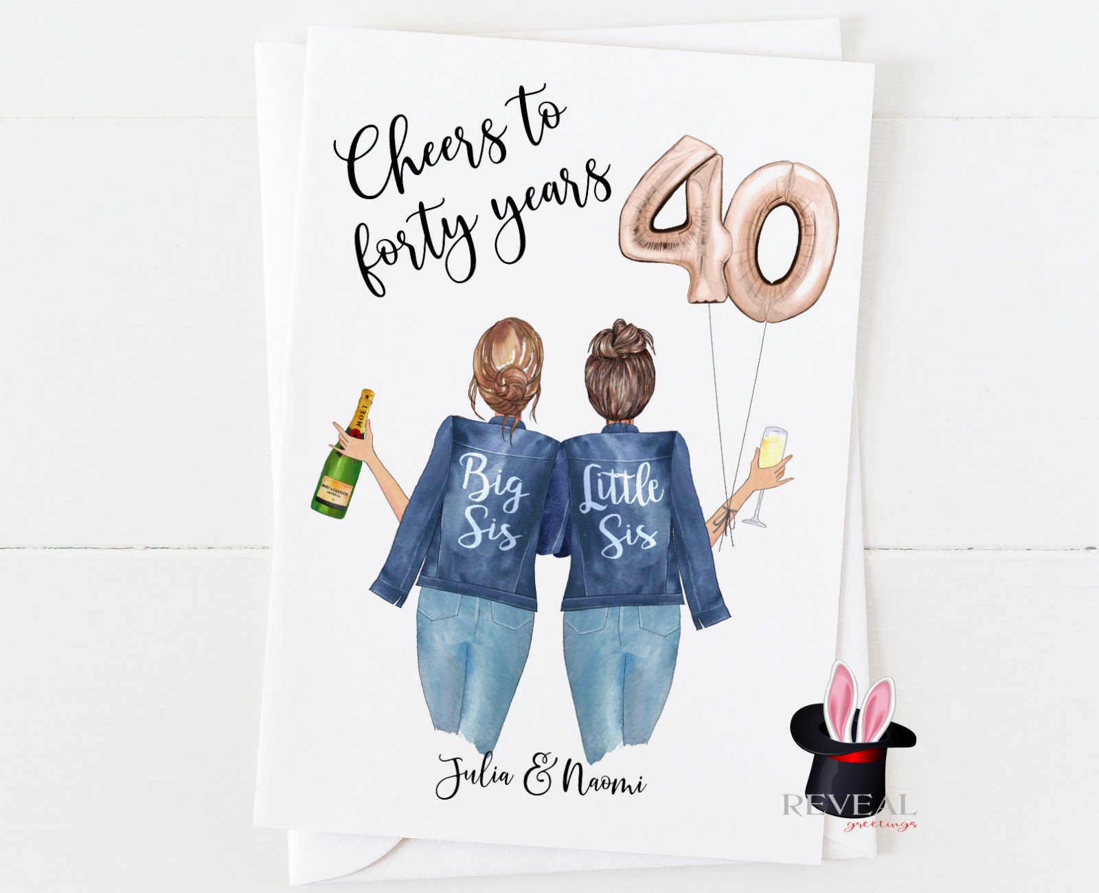 Sister 40th Birthday Card Personalised Sister Birthday Card - Etsy UK