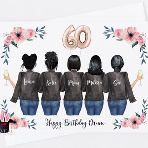 Mama 60er Geburtstagskarte, Mutter und Tochter Geburtstagskarte, personalisierte 60er Geburtstagskarte, Mama personalisierte Geburtstagskarte