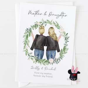 erste meine Mutter für immer mein Freund, Mutter und Tochter Karte, personalisierte Muttertagskarte, Mama und Tochter, Mama Geburtstagskarte