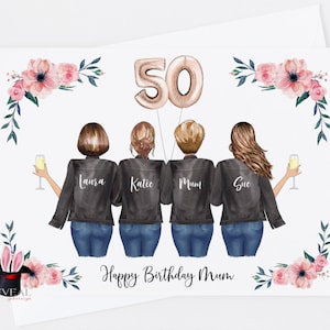Mama 50. Geburtstagskarte, Mutter und Tochter Geburtstagskarte, personalisierte 50. Geburtstagskarte, Mama personalisierte Geburtstagskarte