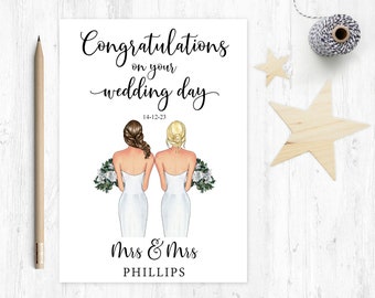 same sex wedding, mrs and mrs, lesbian wedding day, gay wedding day card, gay wedding celebrations