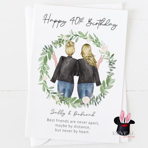 meilleure carte d’anniversaire de 40e ami, carte d’anniversaire des meilleurs amis, carte personnalisée d’anniversaire de meilleur ami, les meilleurs amis ne sont jamais séparés