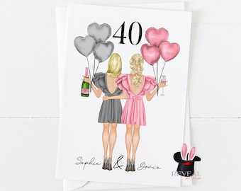 40. Geburtstag Karte, Friend Cocktails, Dressed Up