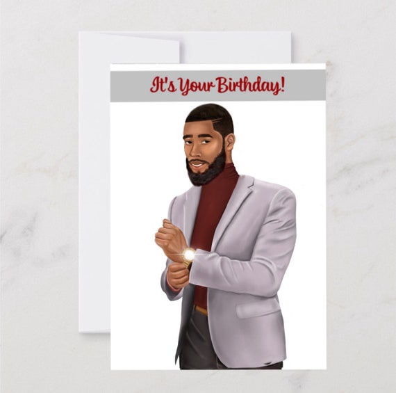 Birthday Boy Greeting Card Black Brown African American Etsy