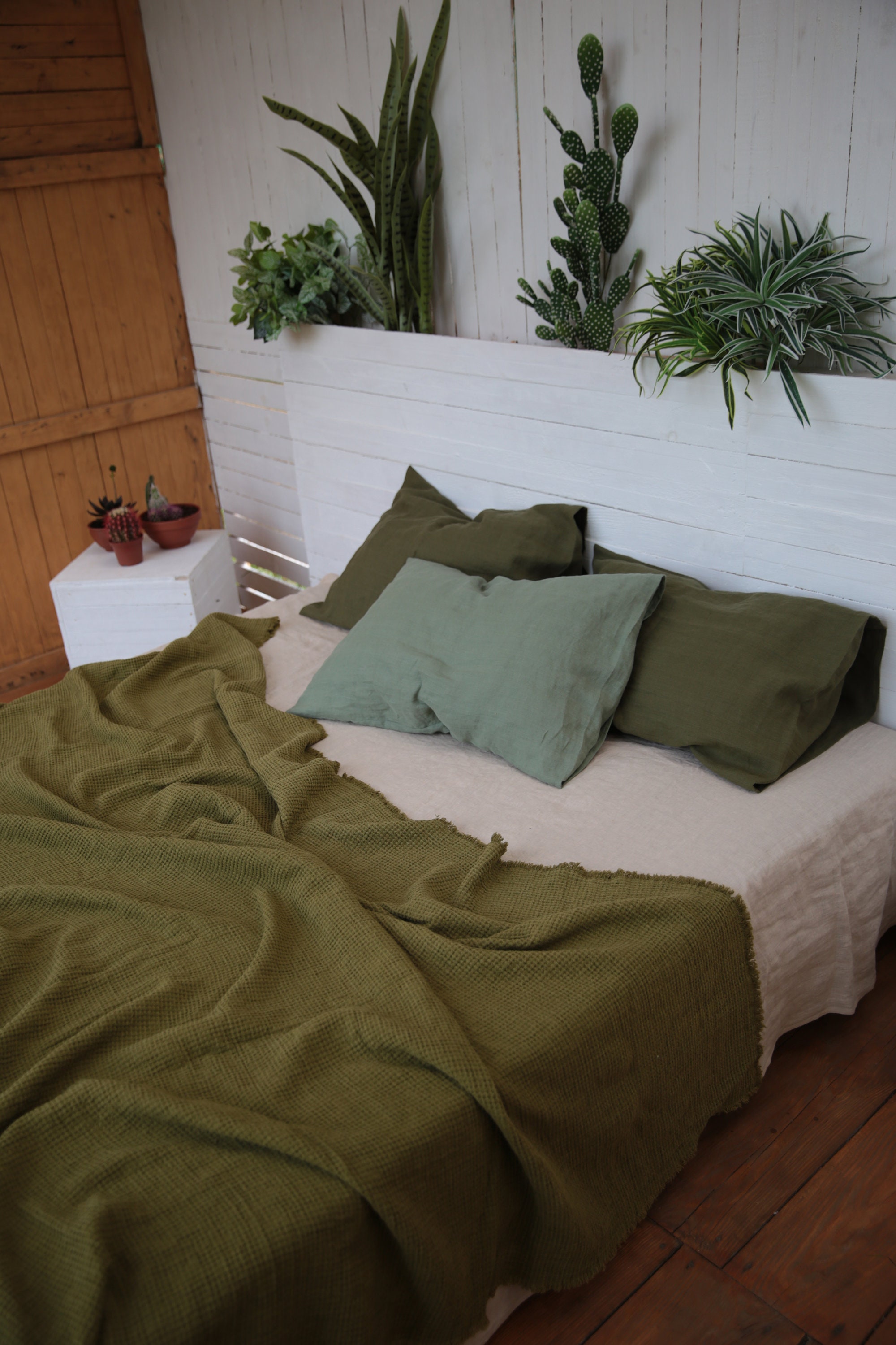 Sage Green Linen Pillowcase. Custom size pillowcase made from Etsy