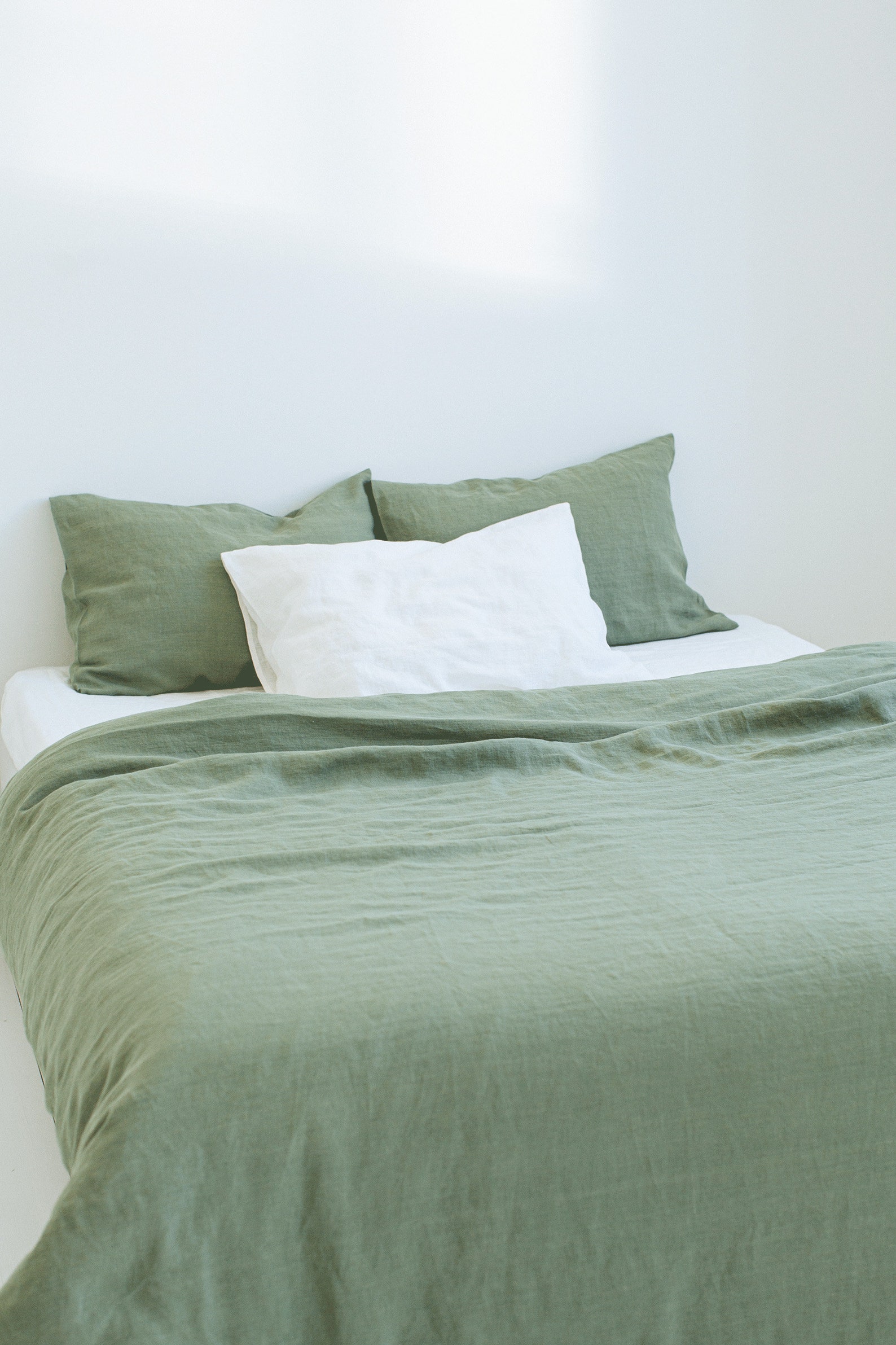 Linen duvet cover in Sage Green. Custom made soft linen Etsy