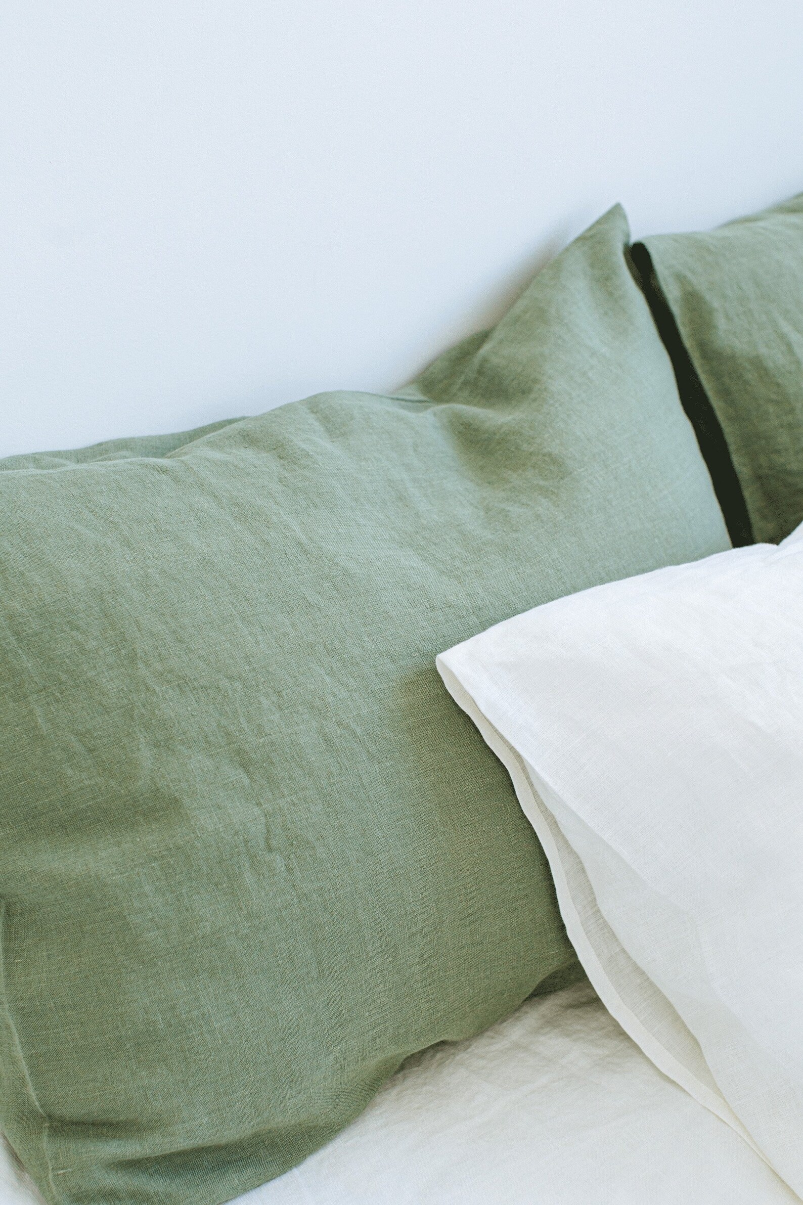 Sage Green Linen Pillowcase. Custom size pillowcase made from Etsy