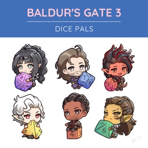 Baldur&#39;s Gate 3 Dice Pals Acrylic Charms