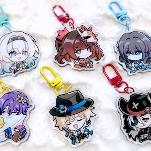 Honkai Star Rail Acrylic Charms 2.0 - Featuring Firefly, Sparkle, Ruan Mei, Dr Ratio, Boothill and Aventurine