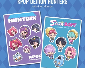 Hojas de pegatinas de vinilo KDH - Saja Boys, Huntrix, Derpy y Sussie