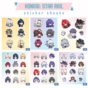 Niedliche Honkai Sternenschiene Sticker Seiten