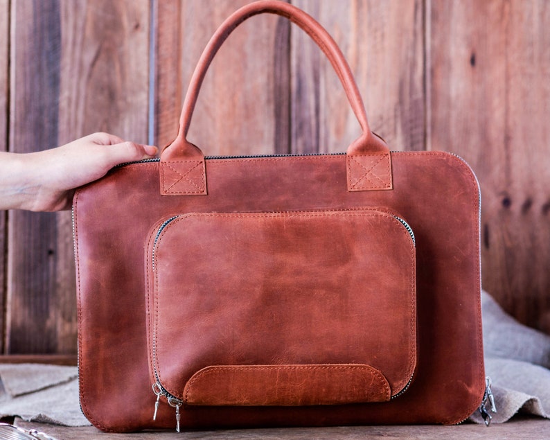 Leather Macbook Air Bag Handmade Leather Macbook Pro 13 Bag Etsy