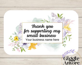 24 Personalised Thank For Your Supporting My Small Business Cards