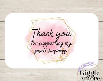 24 Personalised Thank For Your Supporting My Small Business Cards