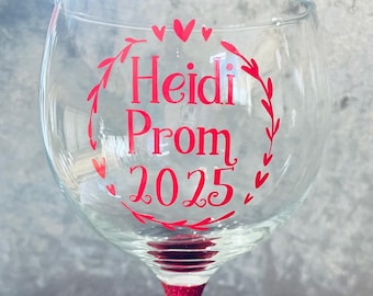 Personalised Gin Glass Name Balloon Birthday Wedding Hen Party Gift glitter prom