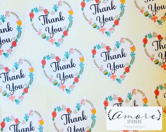 Thank You Stickers, Business Stickers, Labels,Thank U, Self Adhesive, Printed, Personalized, Small Buisness Labels