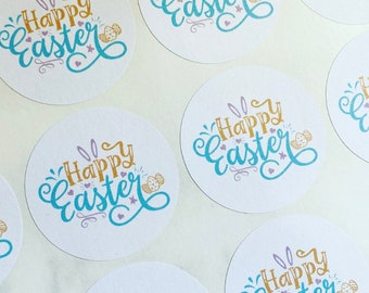 Happy Easter stickers, Labels, Business, Thank U, Self Adhesive, Printed, Personalized, Small Business Stationary