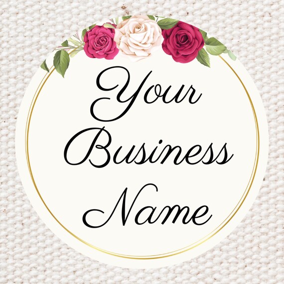 Custom Floral Wreath Business Logo Stickers - Glossy (35mm)