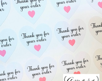 Thank You Stickers, Business Stickers, Labels,Thank U, Self Adhesive, Printed, Personalized, Small Buisness Labels