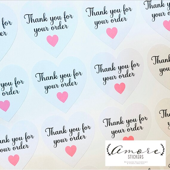 Thank You Stickers, Business Stickers, Labels,Thank U, Self Adhesive, Printed, Personalized, Small Buisness Labels