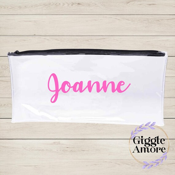 Large Personalised Pencil Case, Child’s Name, Kids, Back To School, Teacher, Clear